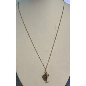 Vintage Winard 1/20 12kt GF Necklace Heart Key Pendant 16" Chain Estate 1.58g